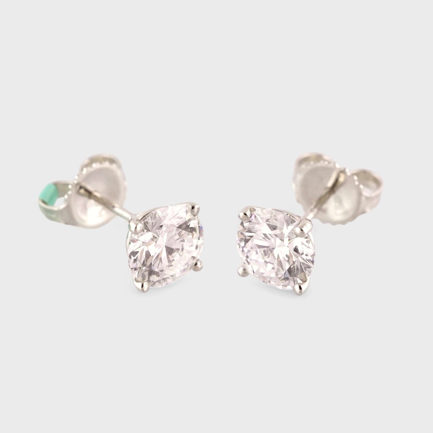 14K White Gold LAB Grown Diamond Earring Studs image 0