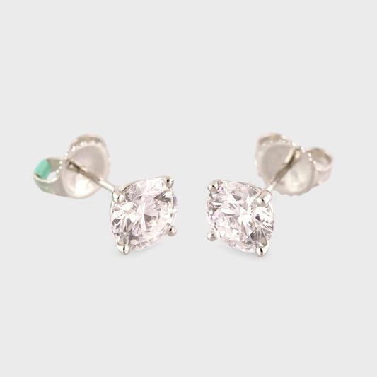 14K White Gold LAB Grown Diamond Earring Studs image 0