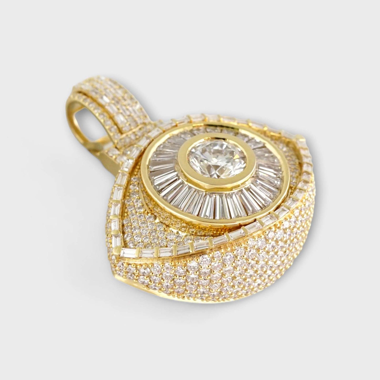 14k Yellow Gold Diamond Eye Pendant image 2