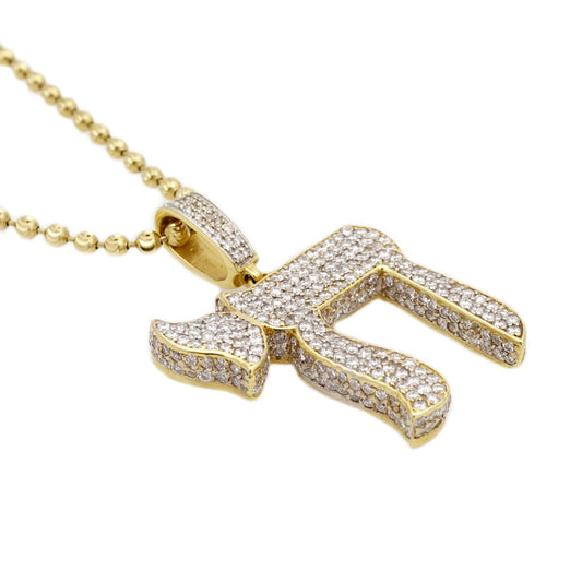 14k Yellow Gold Diamond Letter Pendant image 1