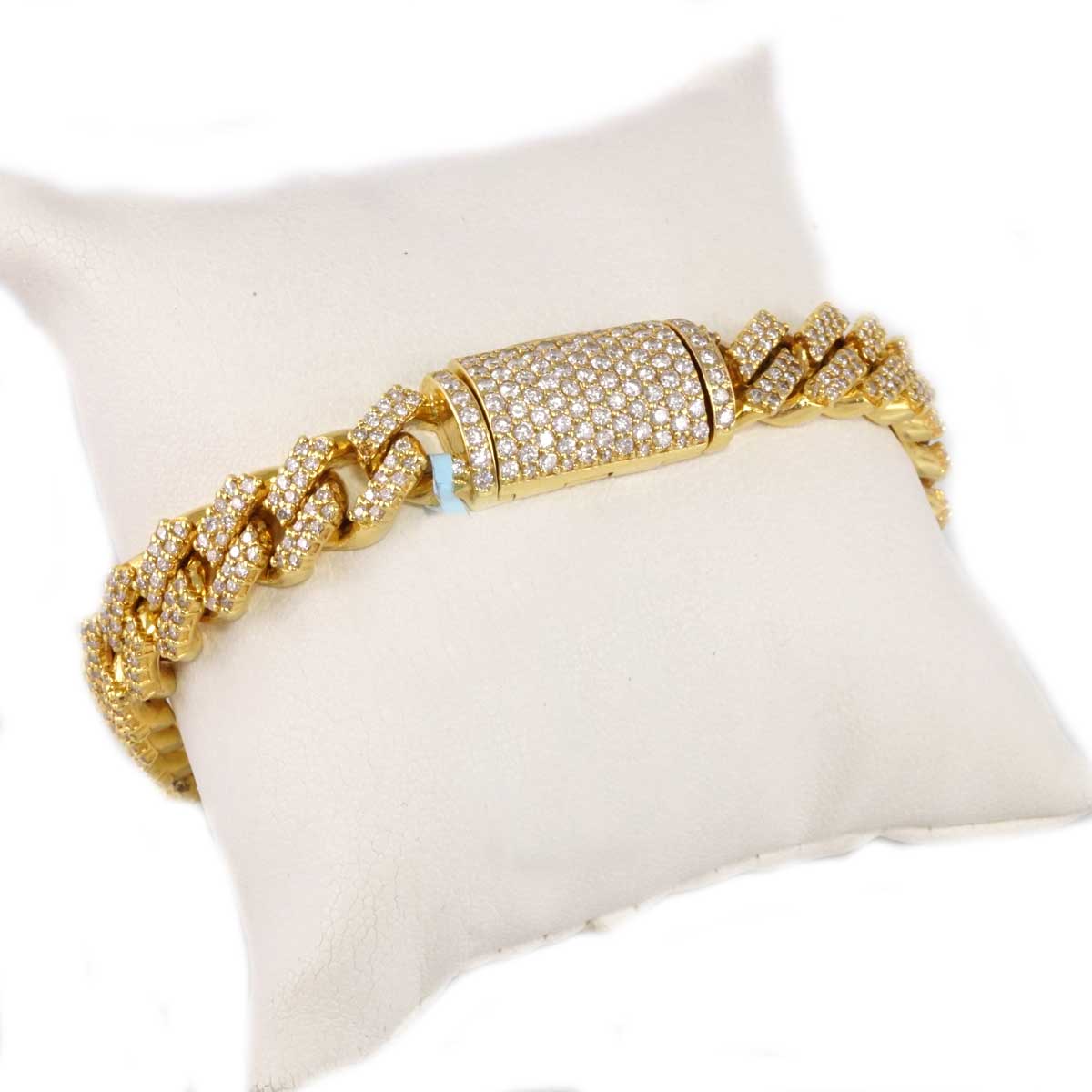 10k Gold Diamond Cuban Link Bracelet image 1