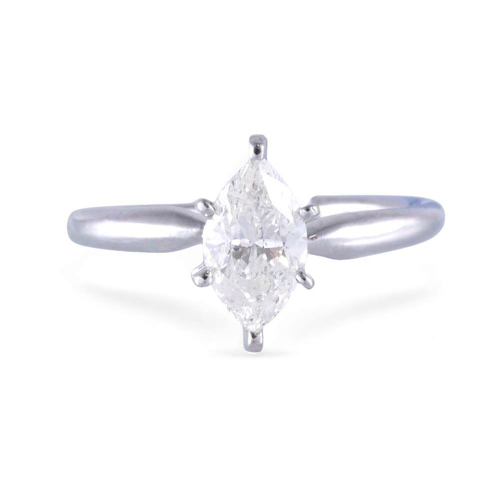 Women's 14K White Gold Marquise Cut Diamond Ring image 1
