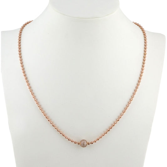 Unisex 14k Rose Gold Ball Chain image 0