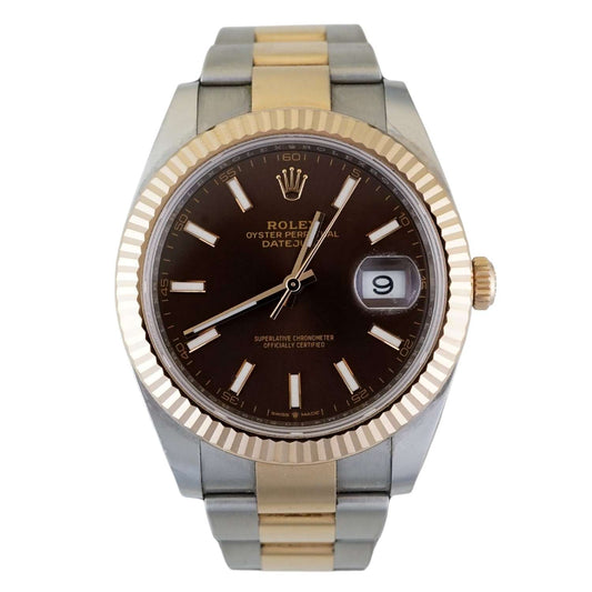 Rolex Datejust Two-Tone Brown Dial 41mm - Pre-Owned image 0
