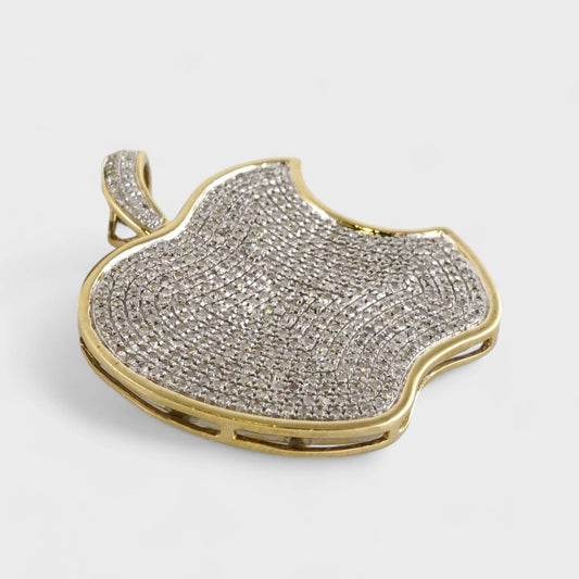 10k Yellow Gold Bitten Apple Pendant image 1