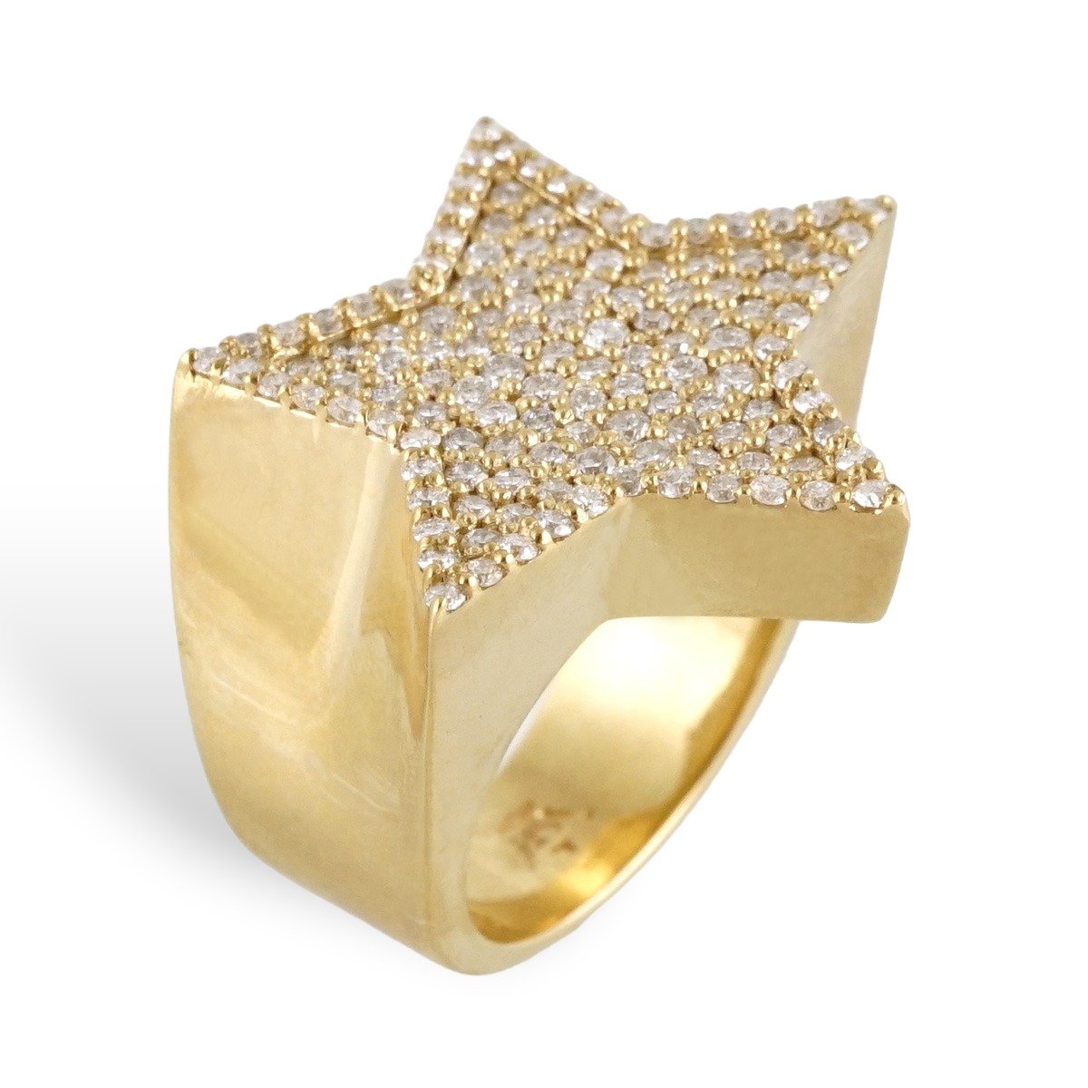 Men's 10k Yellow Gold Diamond Star Ring image 0