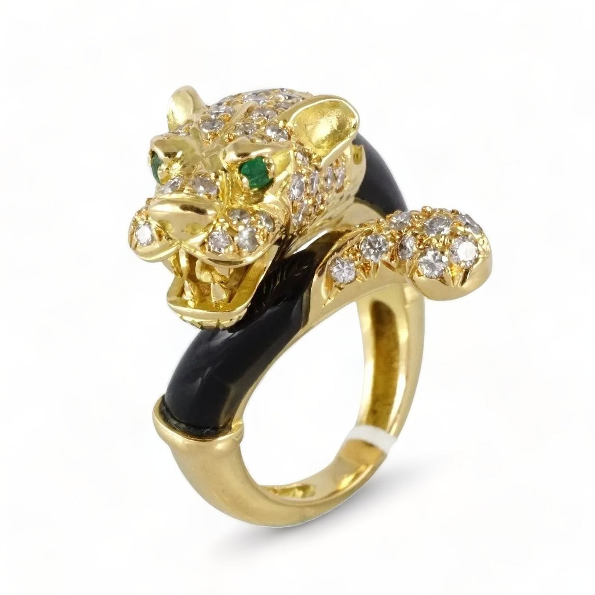 18k Gold Diamond Panther Ring image 0