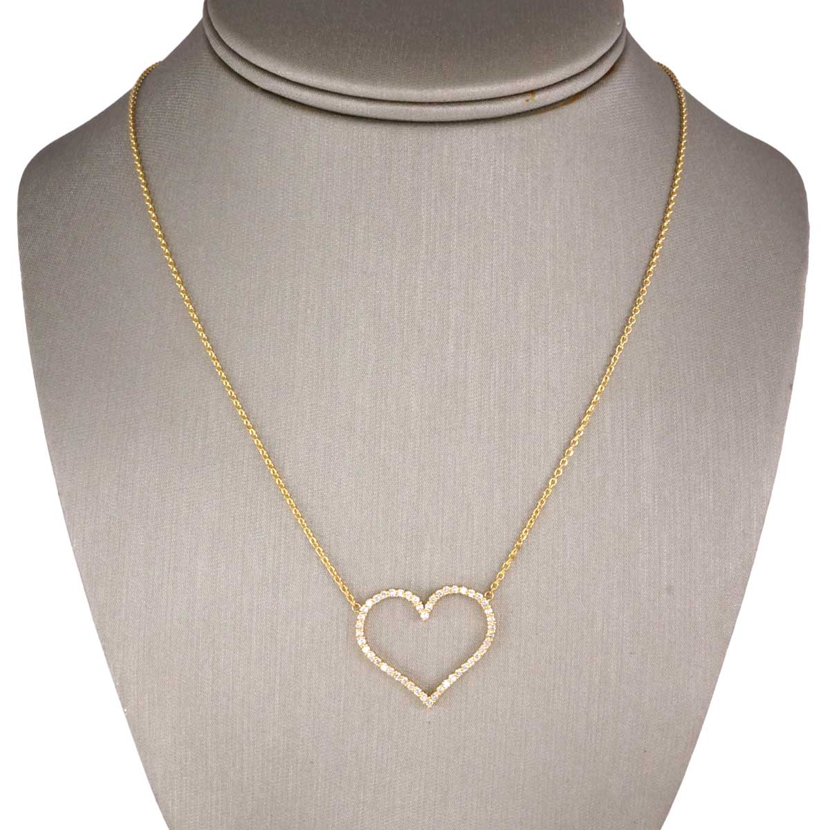 14k Gold Diamond Heart Pendant image 1
