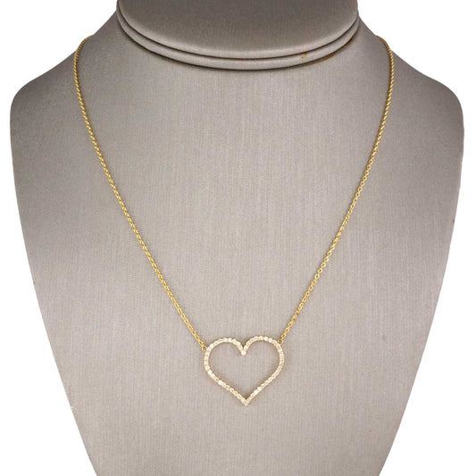 14k Gold Diamond Heart Pendant image 1