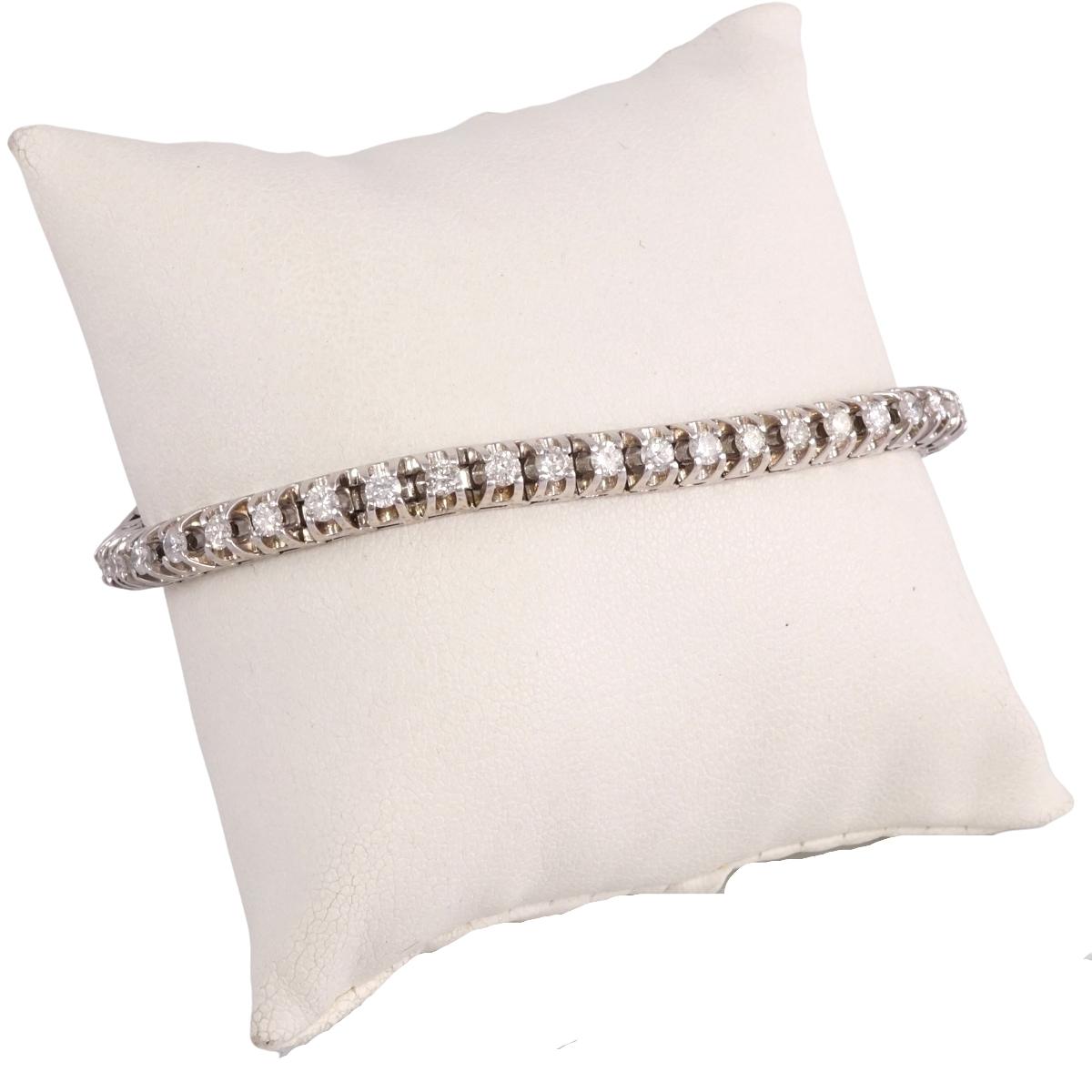 Diamond White Gold Tennis Bracelet 14k image 1