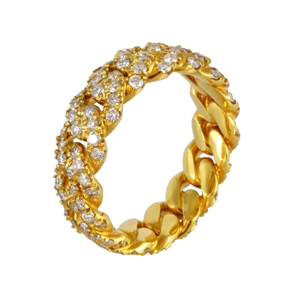 14k Yellow Gold Diamond Ring for Men image 2