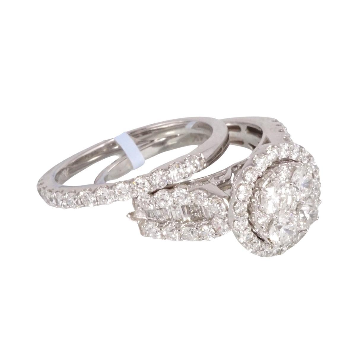 Diamond Duo White Gold Ring 14k image 1
