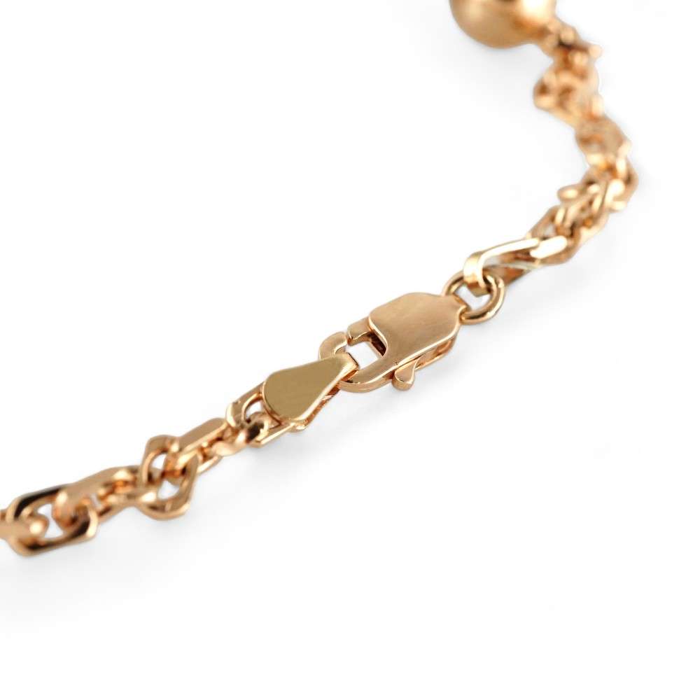 14k Rose Gold Diamond Ball Bracelet image 2