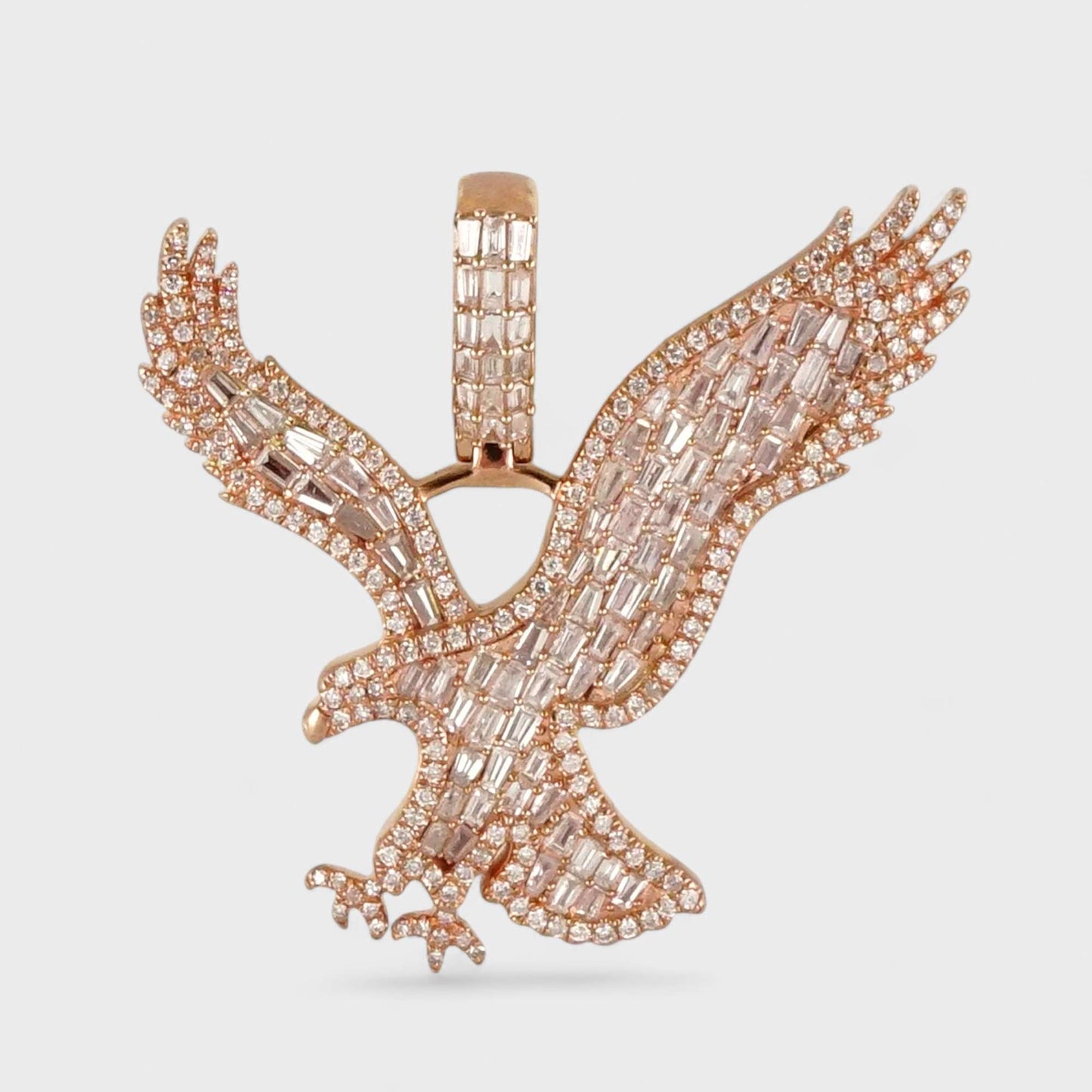 10k Rose Gold Full Diamond Eagle Pendant image 0