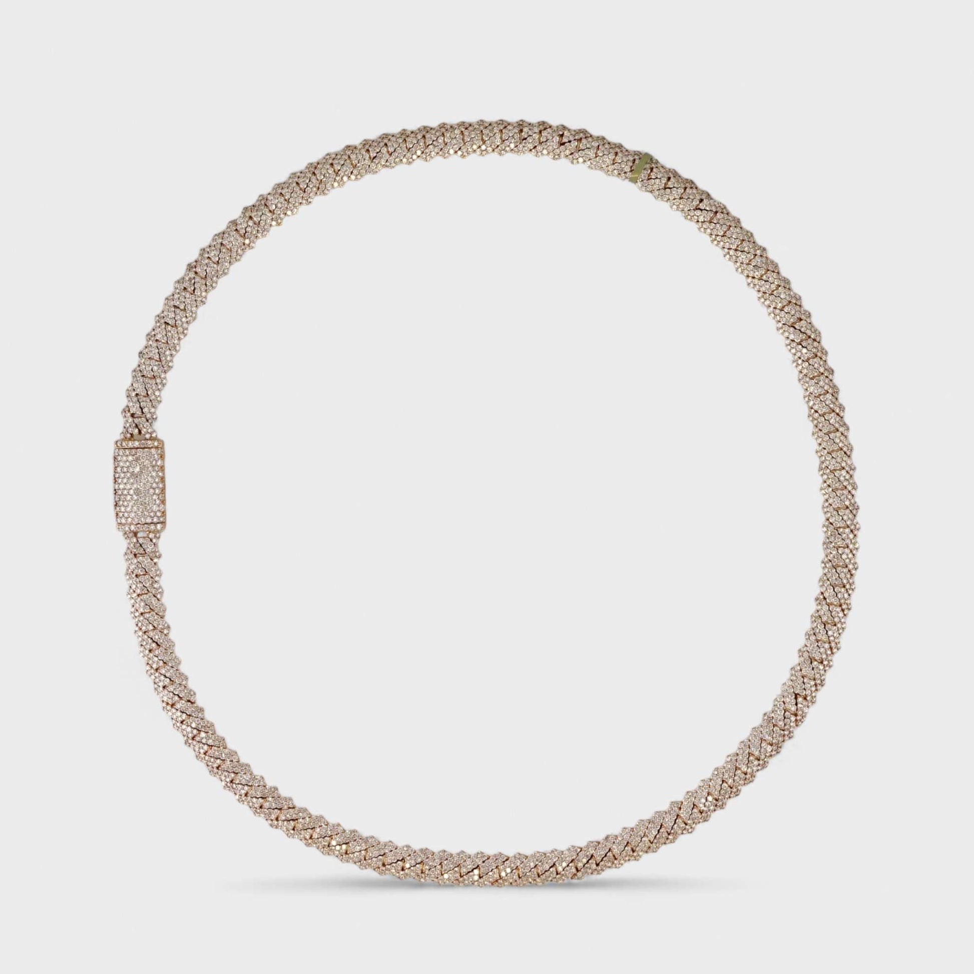 10k Yellow Gold Full Diamond Prong Setting Chain image 3