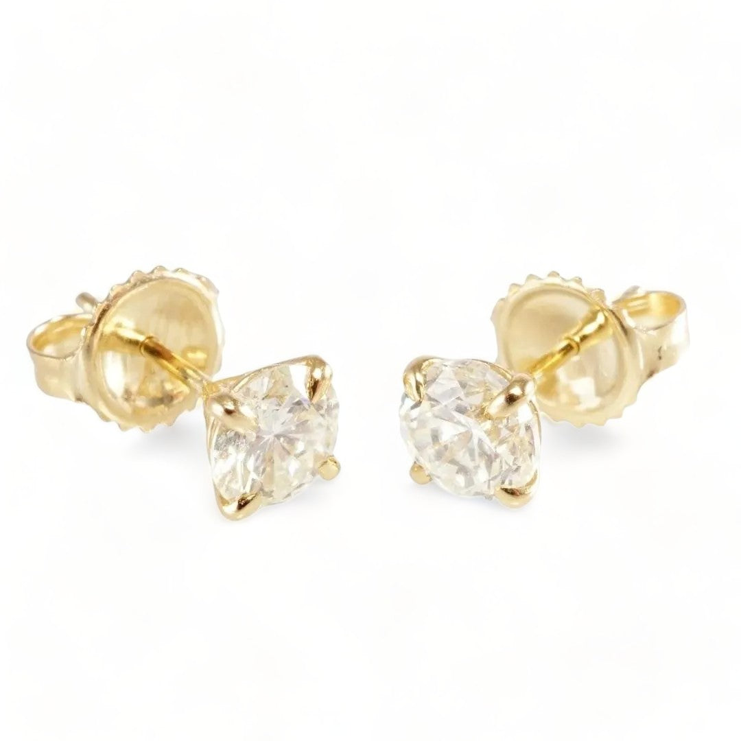 14k Gold Diamond Studs image 0