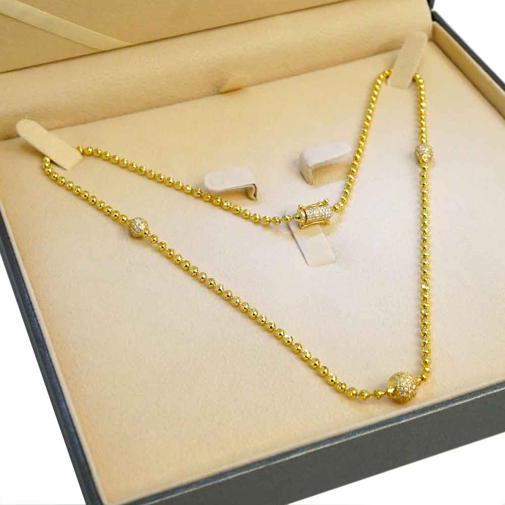 Unisex 14k Yellow Gold Ball Chain image 4