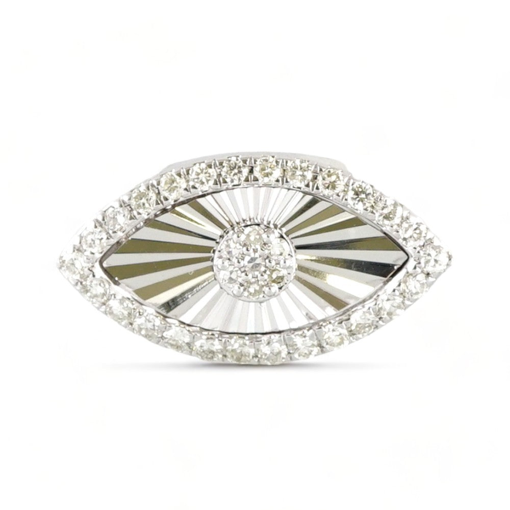 10k White Gold Diamond Eye Ring image 2