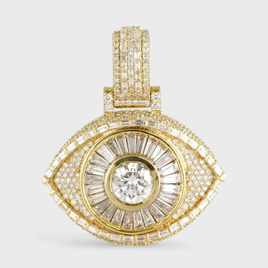 14k Yellow Gold Diamond Eye Pendant image 0