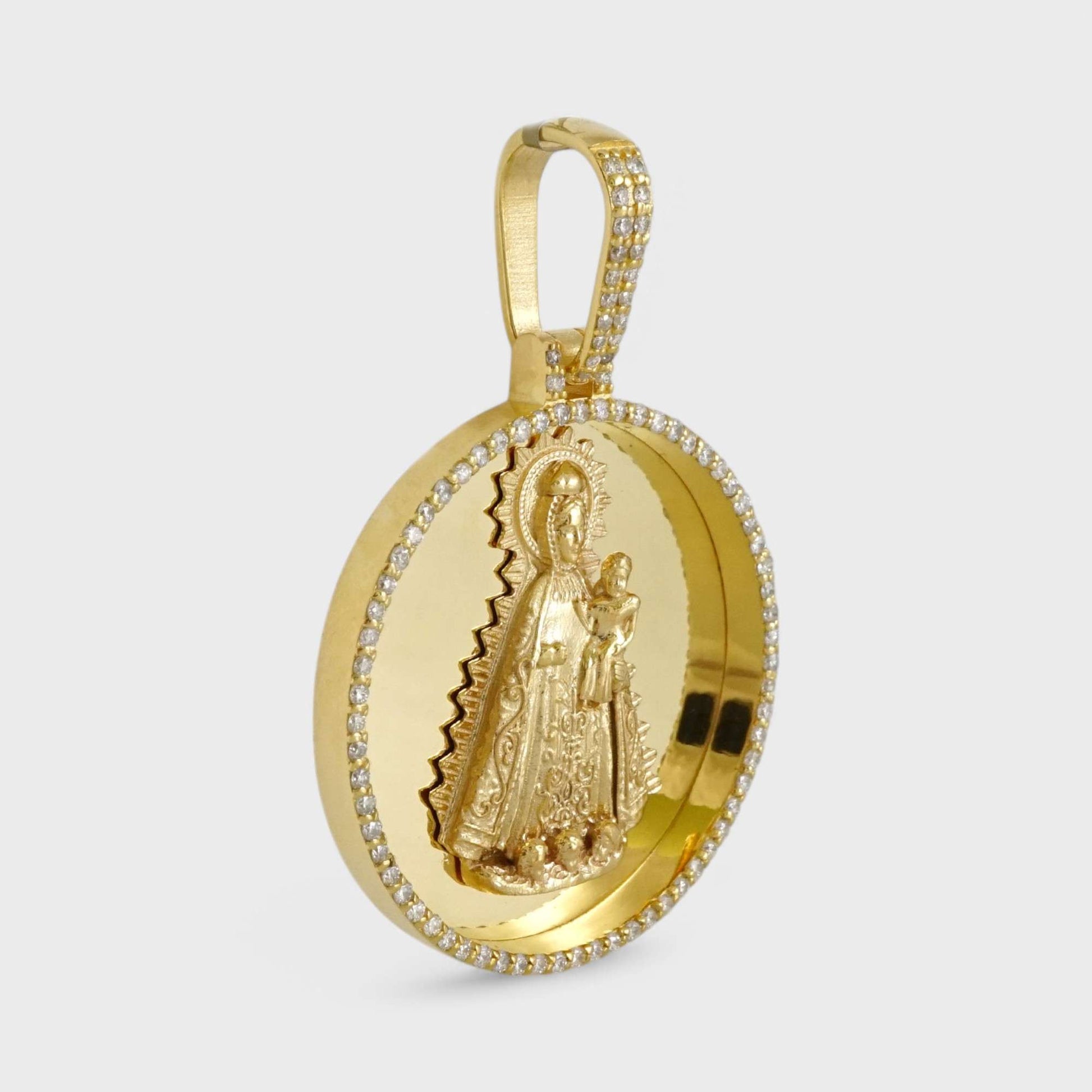 14k Yellow Gold Virgen de Regla Medal image 2