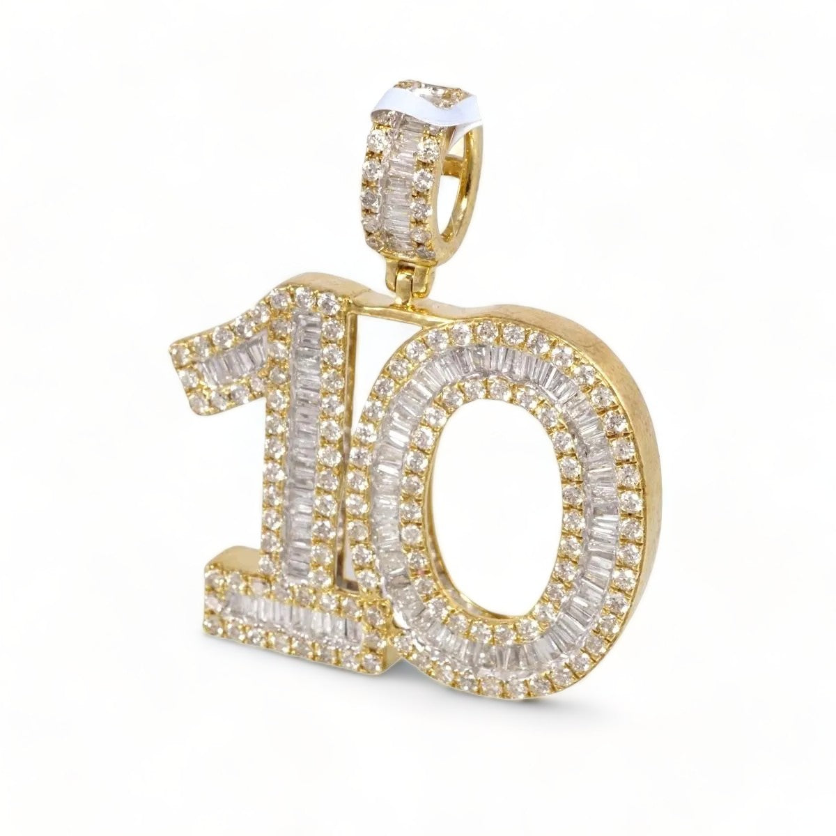 Diamond Number 10 Gold Charm 10k image 0