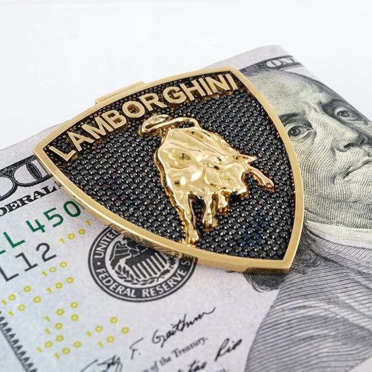 14k Gold Diamond Lamborghini Money Clip image 0