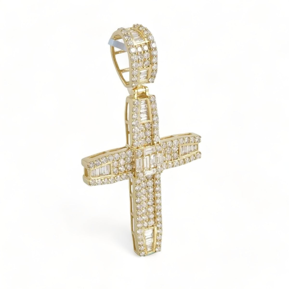 14k Gold Diamond Cross Pendant image 0