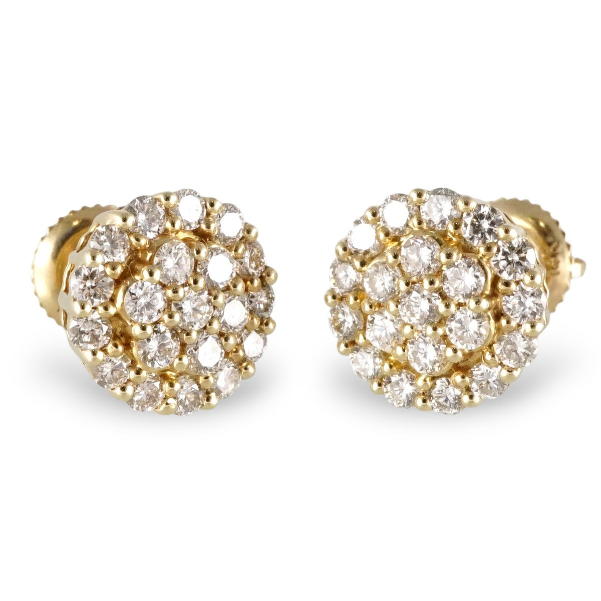 14k Gold Diamond Round Stud Earrings image 0