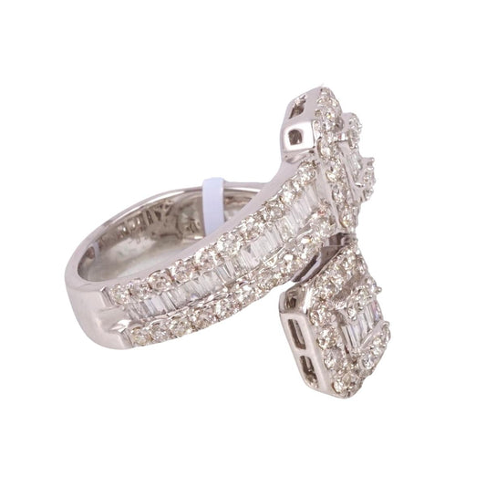 14k White Gold Diamond Double Square Ring image 1