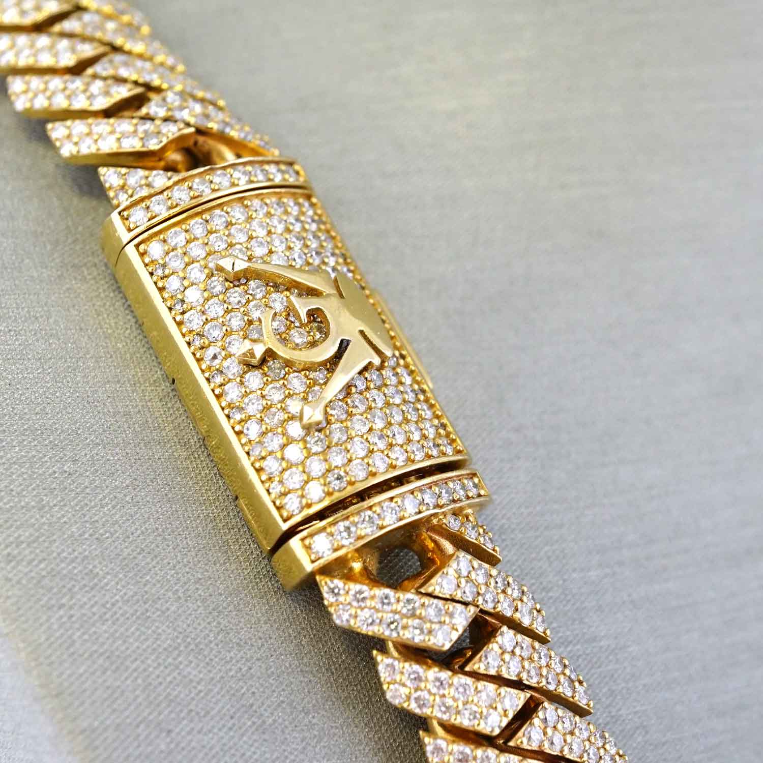 10k Yellow Gold Full Diamond Prong Setting Chain image 3