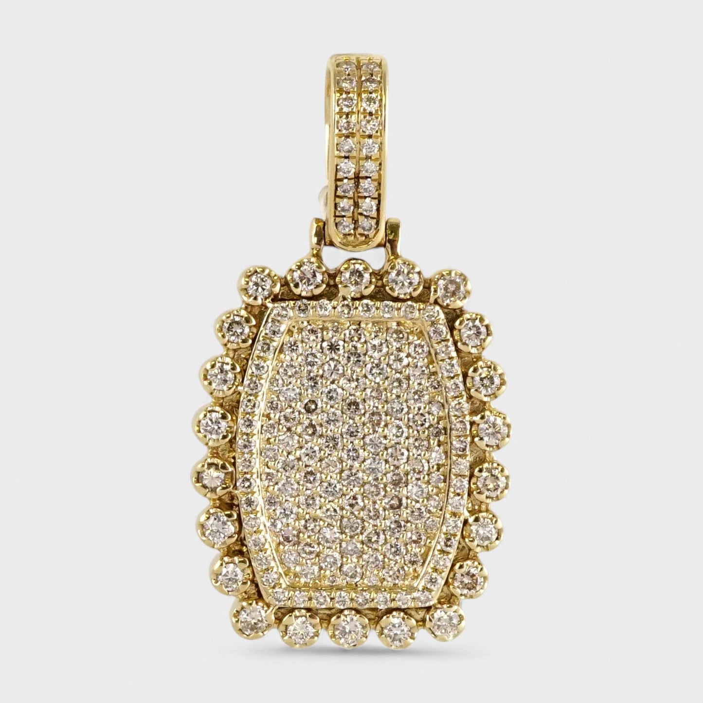 14k Yellow Gold Diamond Plate Pendant image 0