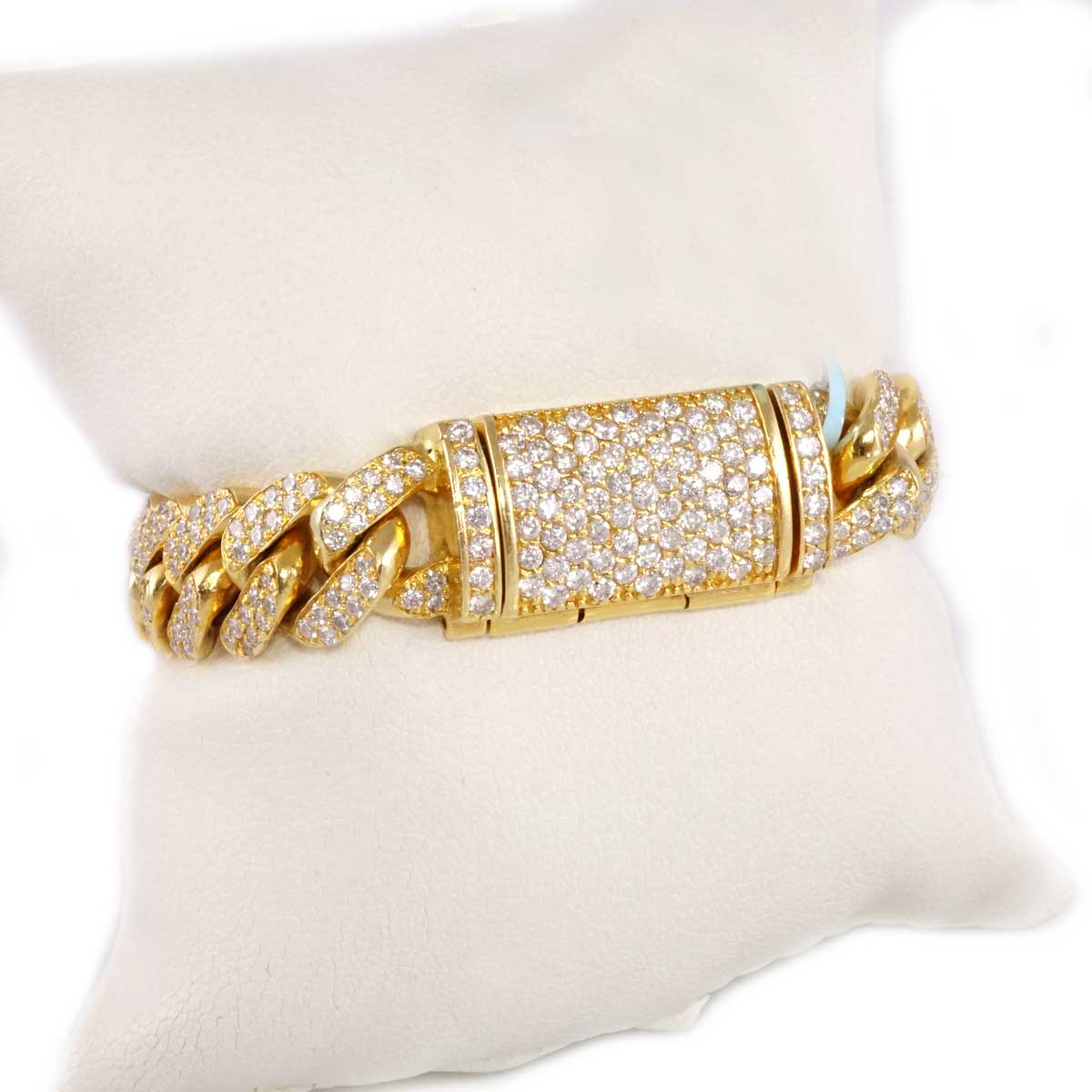 14k Gold Diamond Cuban Link Bracelet image 1
