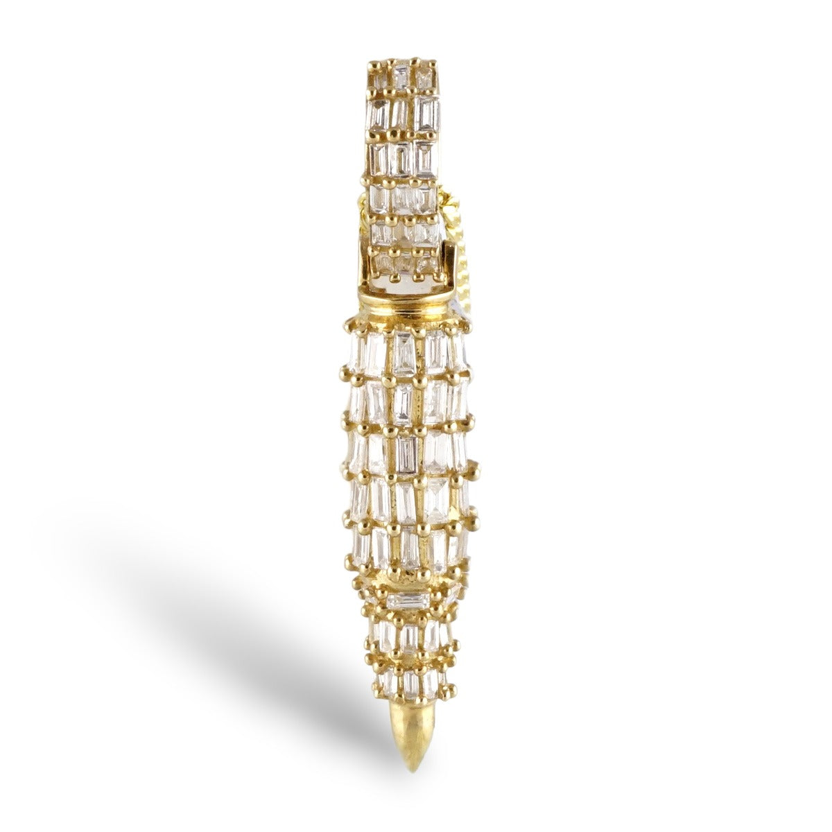 10k Gold Diamond Bullet Pendant image 0