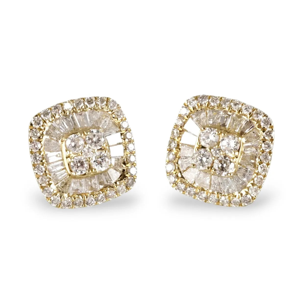 14k Yellow Gold Diamond Stud Earrings image 0