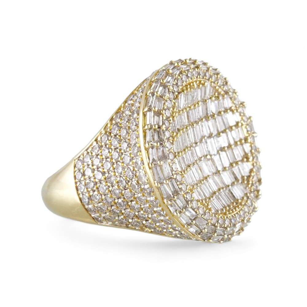 14K Yellow Gold Diamond Round Ring image 2