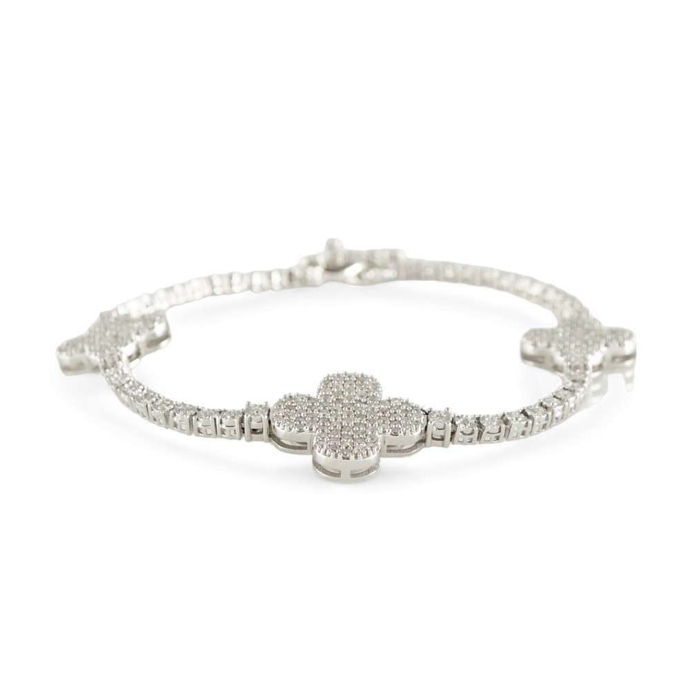 10k White Gold Diamond Tennis Bracelet image 0