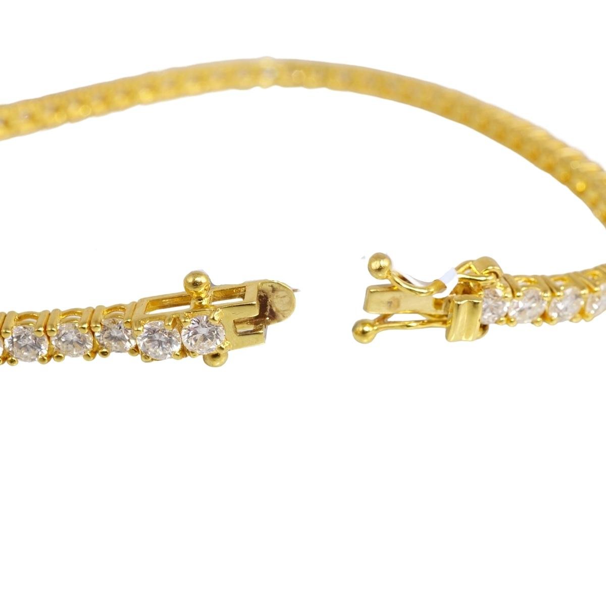 Diamond Gold Tennis Bracelet 14k image 2
