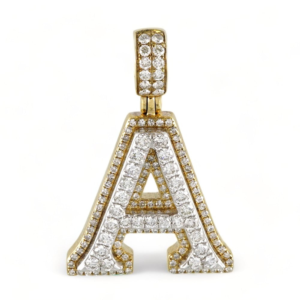 10k Yellow Gold Diamond "A" Initial Pendant image 0