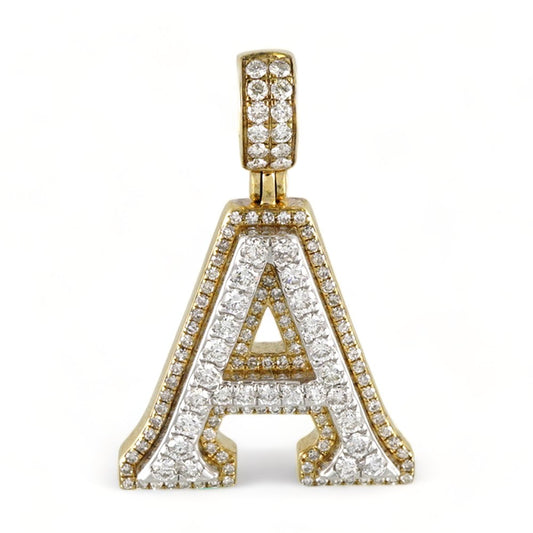 10k Yellow Gold Diamond "A" Initial Pendant image 0