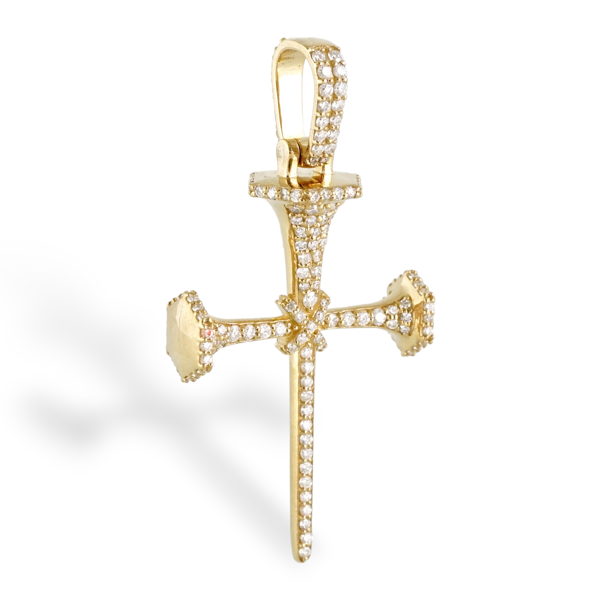 14k Gold Diamond Cross Pendant - Yellow image