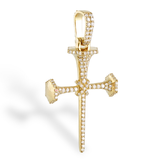 14k Gold Diamond Cross Pendant - Yellow image