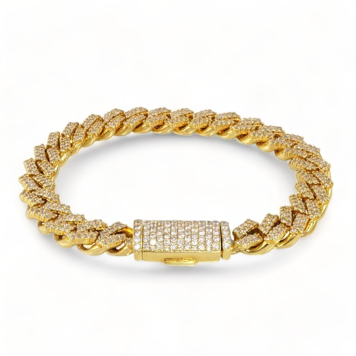 10k Gold Diamond Cuban Link Bracelet image 0