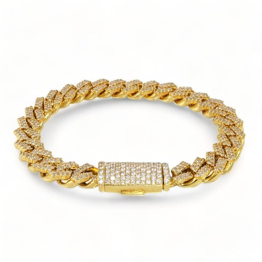 10k Gold Diamond Cuban Link Bracelet image 0