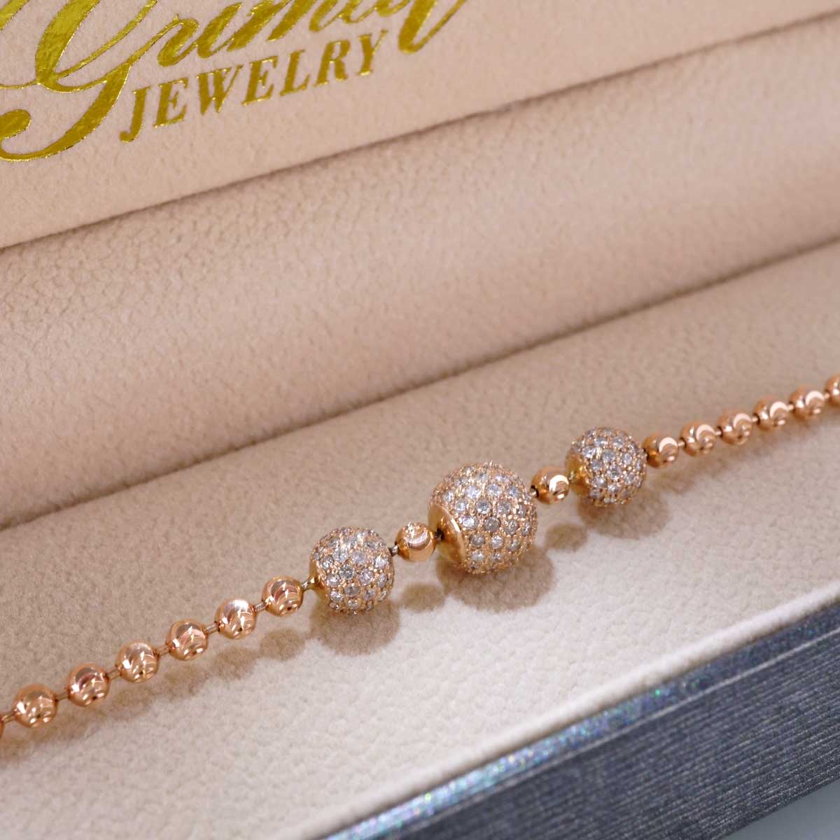14k Gold Diamond Anti Stress Ball Bracelet image 4