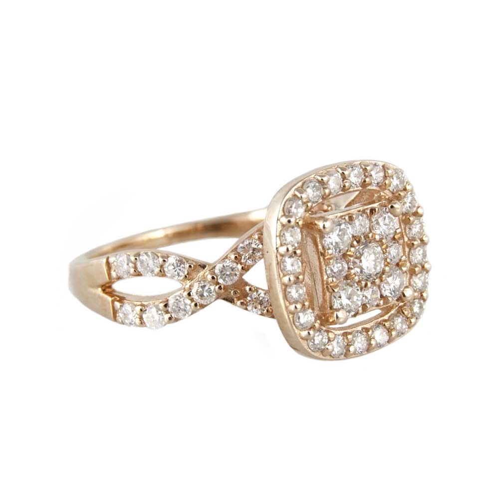 10k Diamond Gold Woman Ring image 2