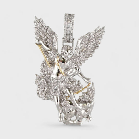 14k White Gold Diamond Arcangel Pendant image 0