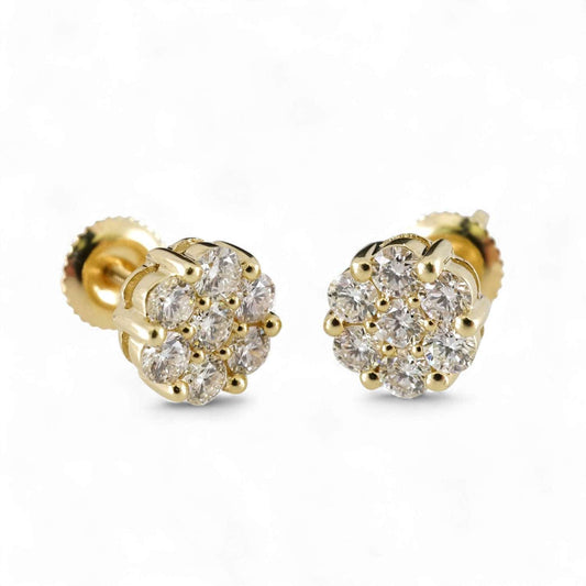 14k Yellow Gold Diamond Round-Cut Diamond Studs image 0