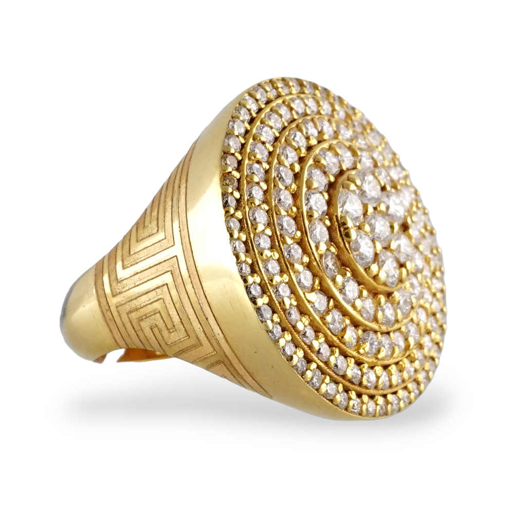 14k Yellow Gold Diamond Round Ring image 1
