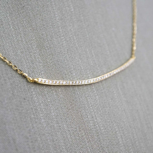 14k Yellow Gold Diamond Curv Line Chain image 1