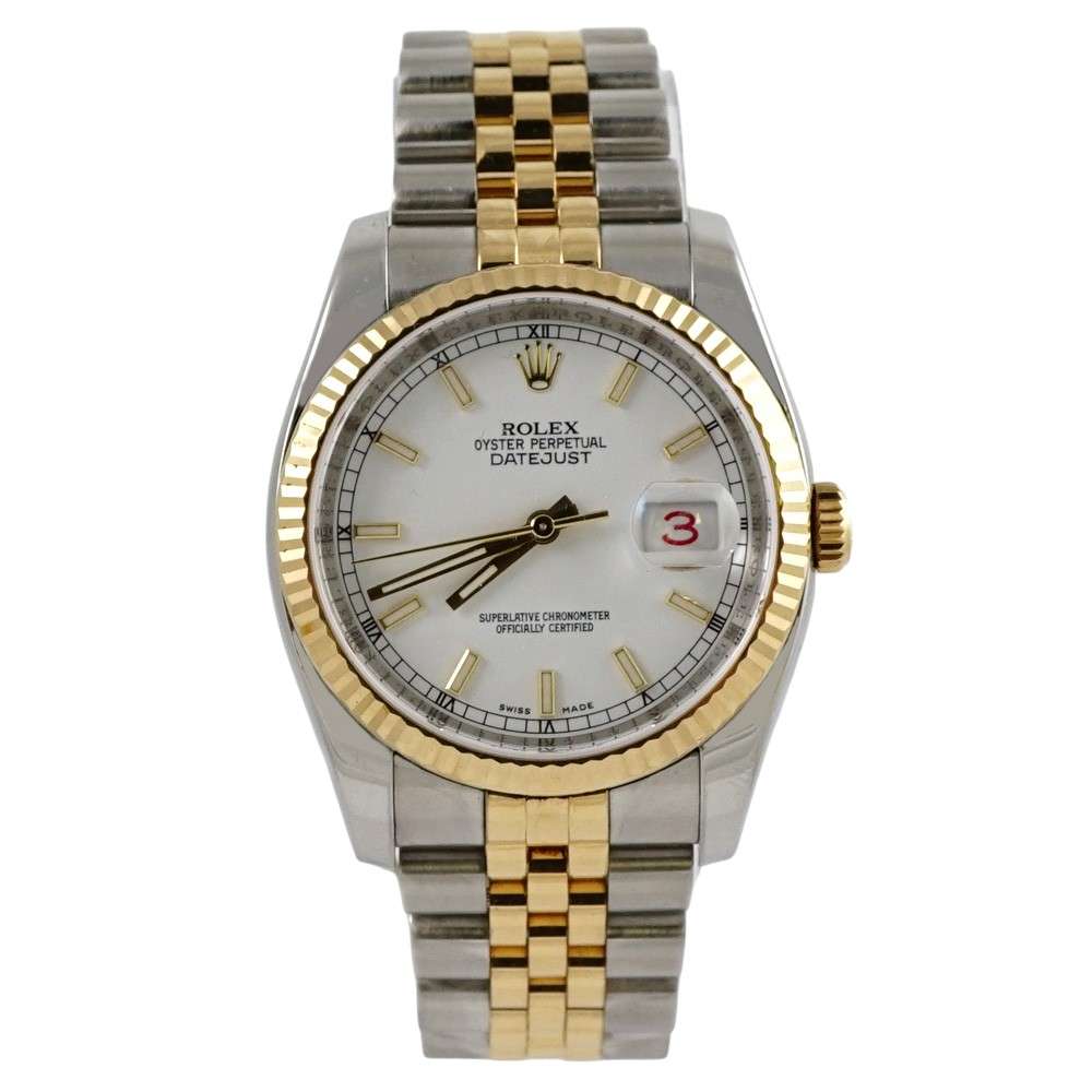 Rolex Datejust Gold White Roulette 36mm - Pre-Owned image 0